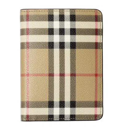 Burberry Check Passport Holder In Brown