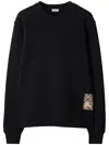 Burberry Check-patch Cotton Sweatshirt In Black