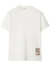 Burberry Cotton T-shirt With Check Applique In White