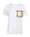 Burberry Check Patch Pocket T-shirt In Nude