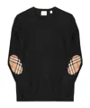Burberry Check Patch Sweater In Black