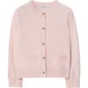 Burberry Kids'  Check Patch Wool Cashmere Cardigan In Pink