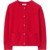 Burberry Kids'  Check Patch Wool Cashmere Cardigan In Red