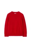 Burberry Kids'  Check Patch Wool Cashmere Sweater In Red