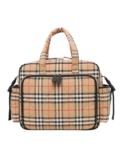 Burberry Check Pattern Bag In Brown
