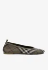 Burberry Knit Baby Nylon Blend Ballerinas With Knitted Traditional Check