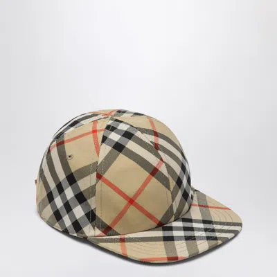 Burberry Kids' Check Pattern Baseball Cap In Beige