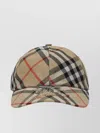 Burberry Check Pattern Baseball Cap With Curved Brim In Neutral