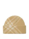 Burberry Check Mohair Wool Blend Beanie In Brown