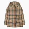 BURBERRY CHECK PATTERN BEIGE HOODED JACKET
