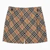 BURBERRY BURBERRY CHECK PATTERN BEIGE SWIMMING COSTUME