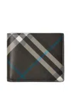 Burberry Check Pattern Bi-fold Wallet In Black