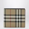 Burberry Beige Check Pattern Bi-fold Wallet Men In Sand