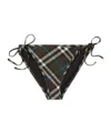 Burberry Dark Brown Check Bikini Bottom In Black