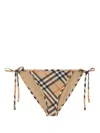Burberry Signature Check Tie Bikini Bottoms In Neutrals
