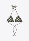 Burberry Women Check Bikini Top In Green
