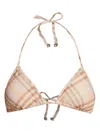 Burberry Check Print Triangle Top Bikini Bra In Pink