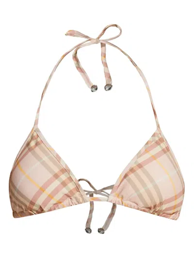 BURBERRY CHECK PATTERN BIKINI TOP