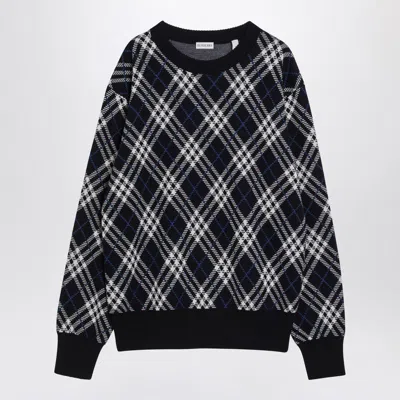 BURBERRY BURBERRY CHECK-PATTERN BLEND SWEATER