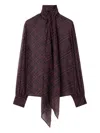 Burberry Check-pattern Blouse In Burgundy