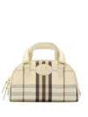 Burberry Check-pattern Bowling Mini Tote Bag In Neutral
