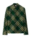 Burberry Check Wool Tailored Jacket In Green