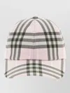 Burberry Check Pattern Cap Featuring Curved Brim In Pink