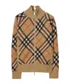 Burberry Wool-blend Check Bomber Jacket In Green