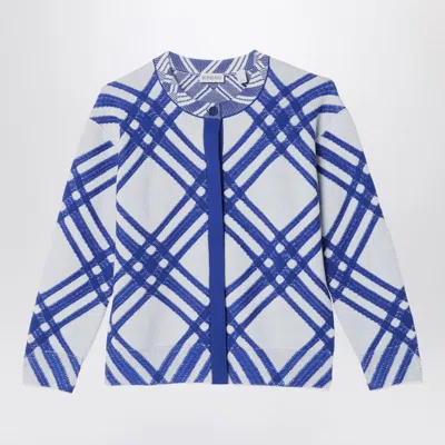 BURBERRY CHECK PATTERN CARDIGAN IN WOOL