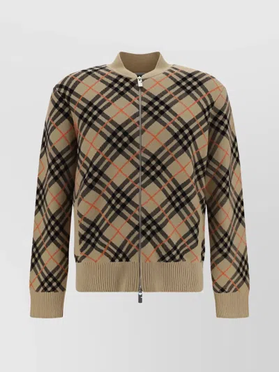 Burberry Cardigan In Sand Ip Check