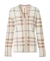 Burberry Check-pattern Cardigan In Nude