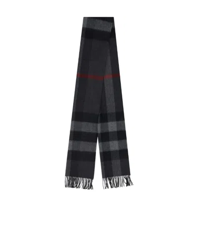 Burberry Check-pattern Cashmere Scarf In Black