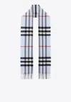 Burberry Checked Cashmere Scarf In Blue