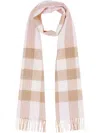 Burberry Check Pattern Cashmere Scarf In Neutrals