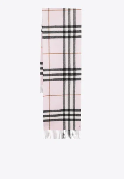 BURBERRY CHECK-PATTERN CASHMERE SCARF