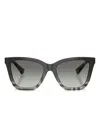 Burberry Check-pattern Cat-eye Sunglasses In Black
