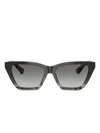 Burberry Check-pattern Cat-eye Sunglasses In Black
