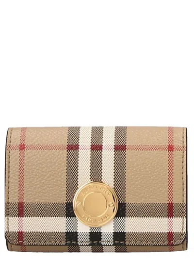 Burberry Check Pattern Chained Wallet In Multi
