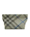 Burberry Ribbed Checked Jacquard-knitted Clutch In Nude