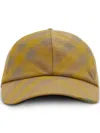 Burberry Check Canvas Baseball Cap In Yellow