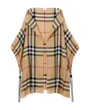 Burberry Check Cotton Cape In Nude
