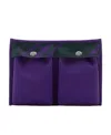 Burberry Canvas Shopping Clutch With Contrasting Trim In Purple