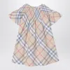 Burberry Check Pattern Cotton Dress In Multi