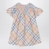 Burberry Check Pattern Cotton Dress In Neutral
