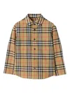 Burberry Childrens Check Cotton Shirt In Brown