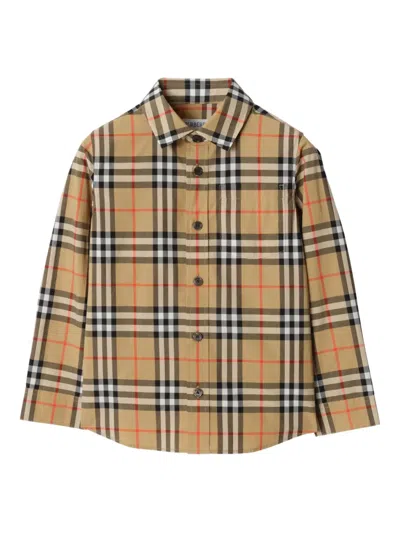 BURBERRY CHECK-PATTERN COTTON SHIRT