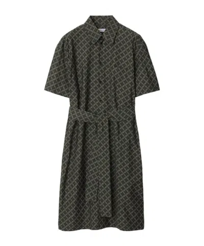 Burberry Check-pattern Cotton Shirt Dress In Snug