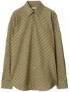Burberry Check-pattern Cotton Shirt In Green