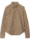 Shop Burberry Check-pattern Cotton Shirt In Neutrals