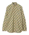 Burberry Button-down Shirt With Check Pattern In Nude